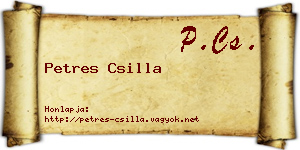 Petres Csilla névjegykártya